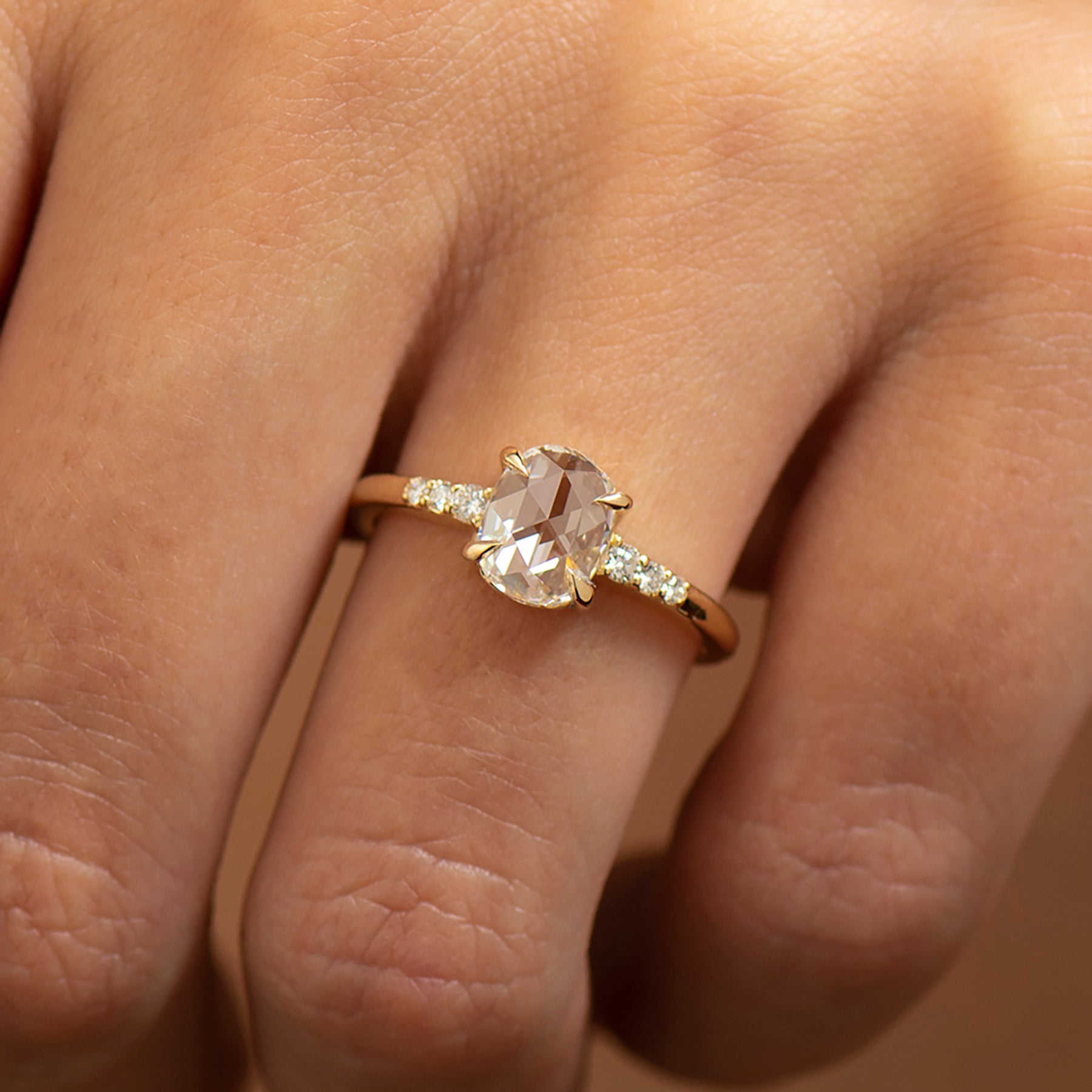 1 Carat Rose Cut Engagement Ring