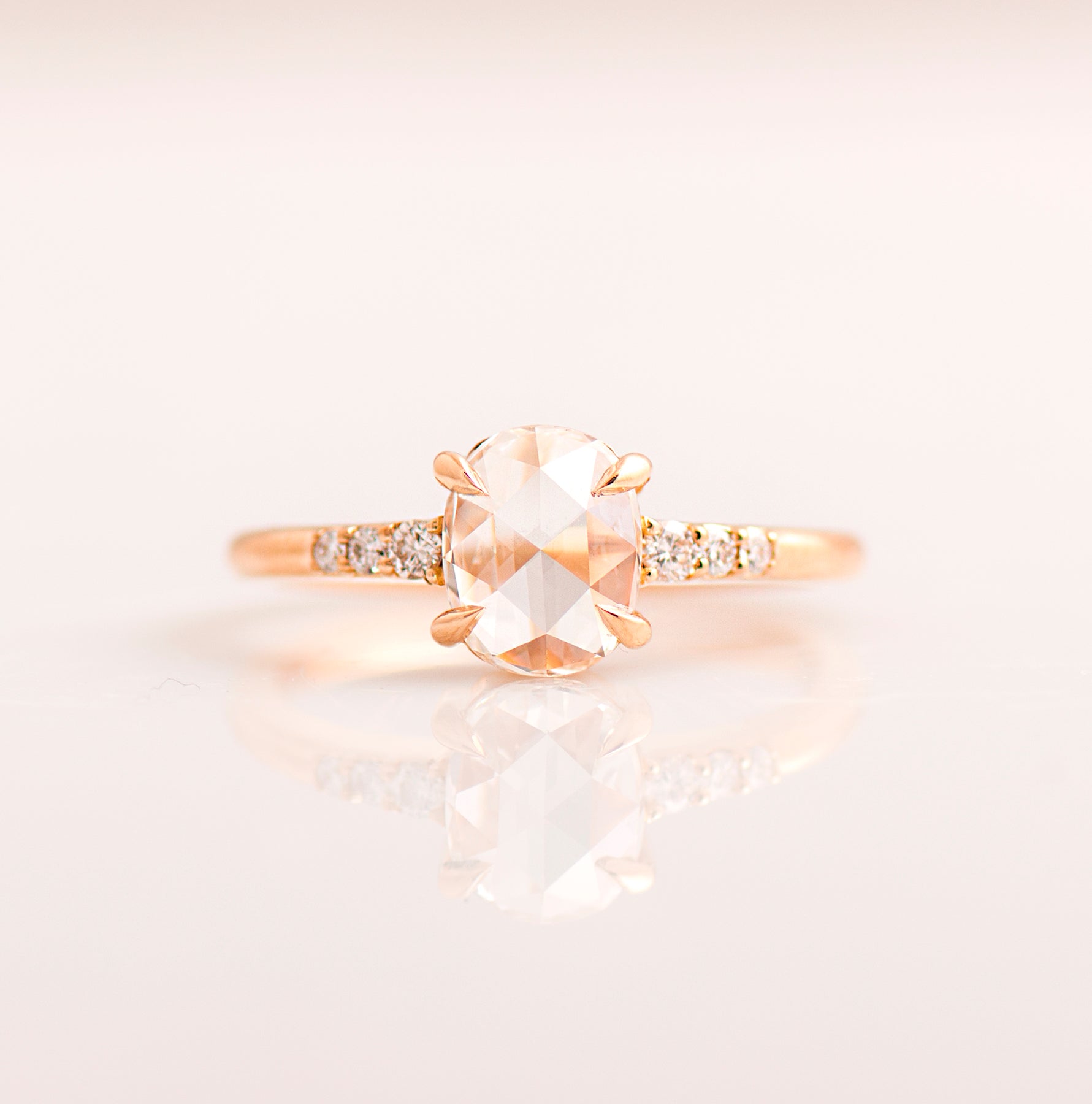 1 Carat Rose Cut Engagement Ring