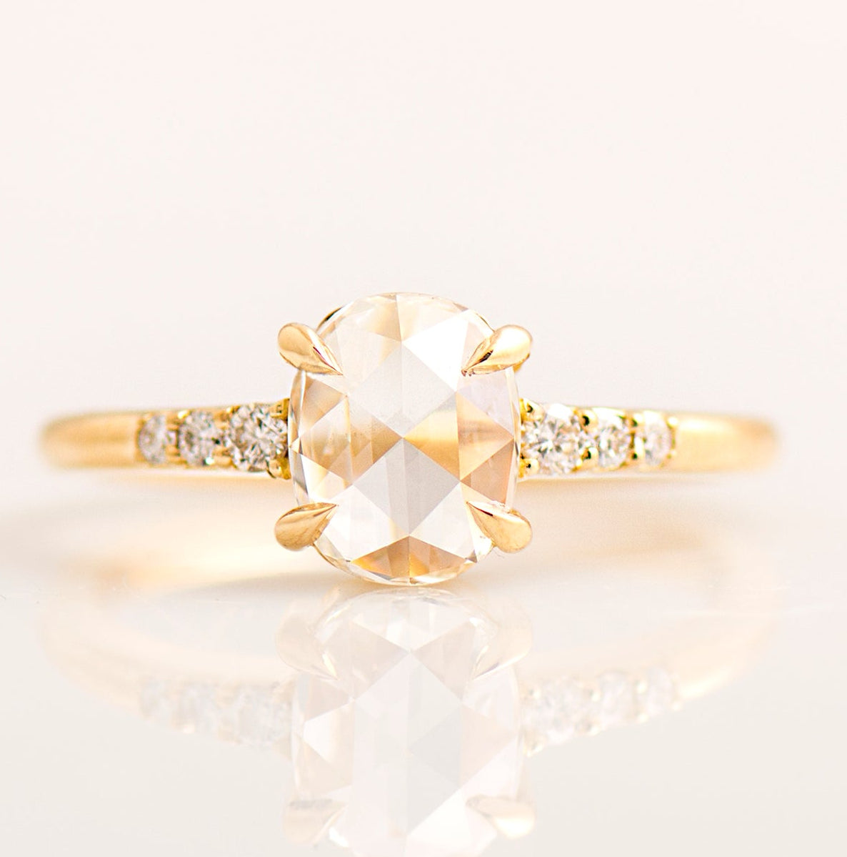 1 Carat Rose Cut Engagement Ring