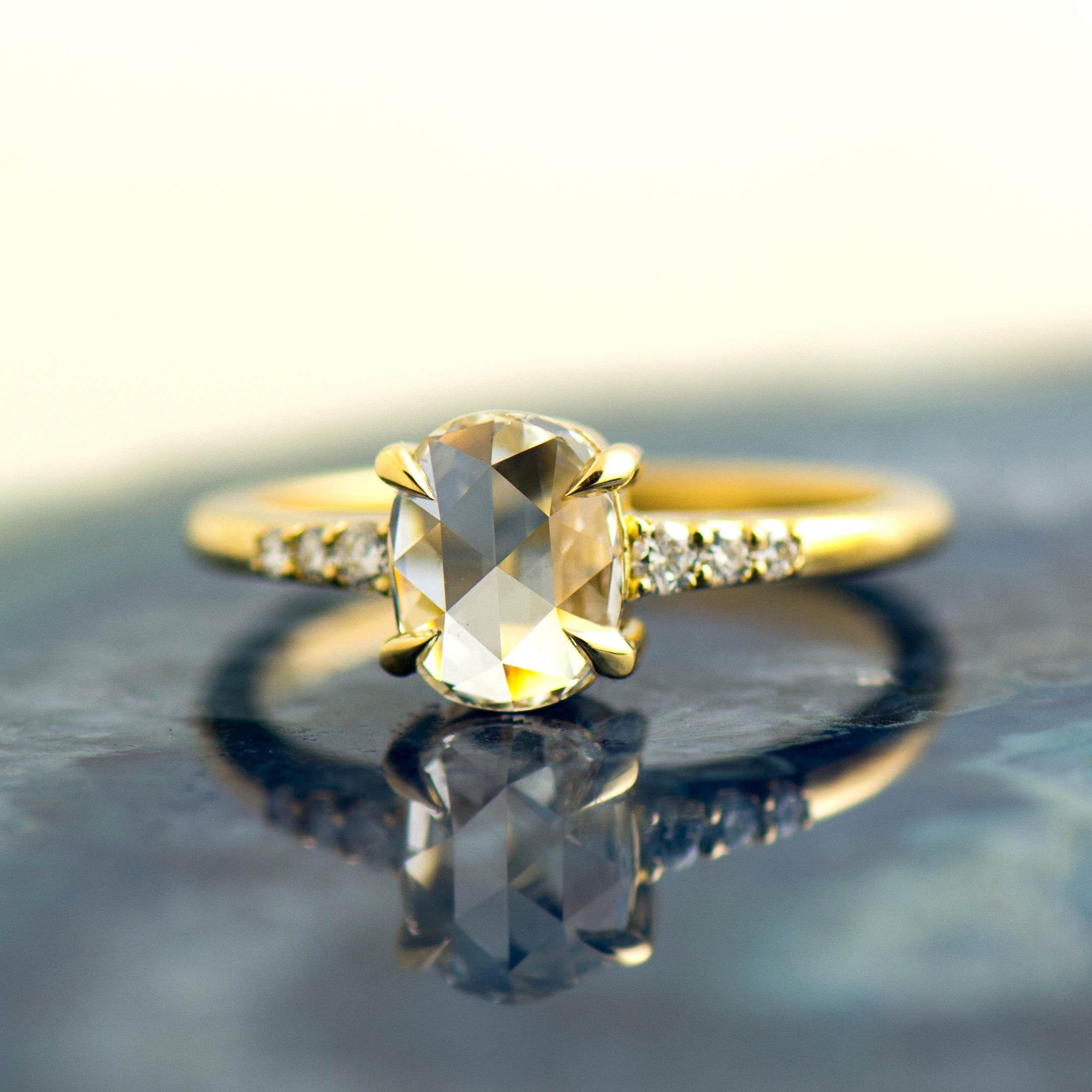 1 Carat Rose Cut Engagement Ring