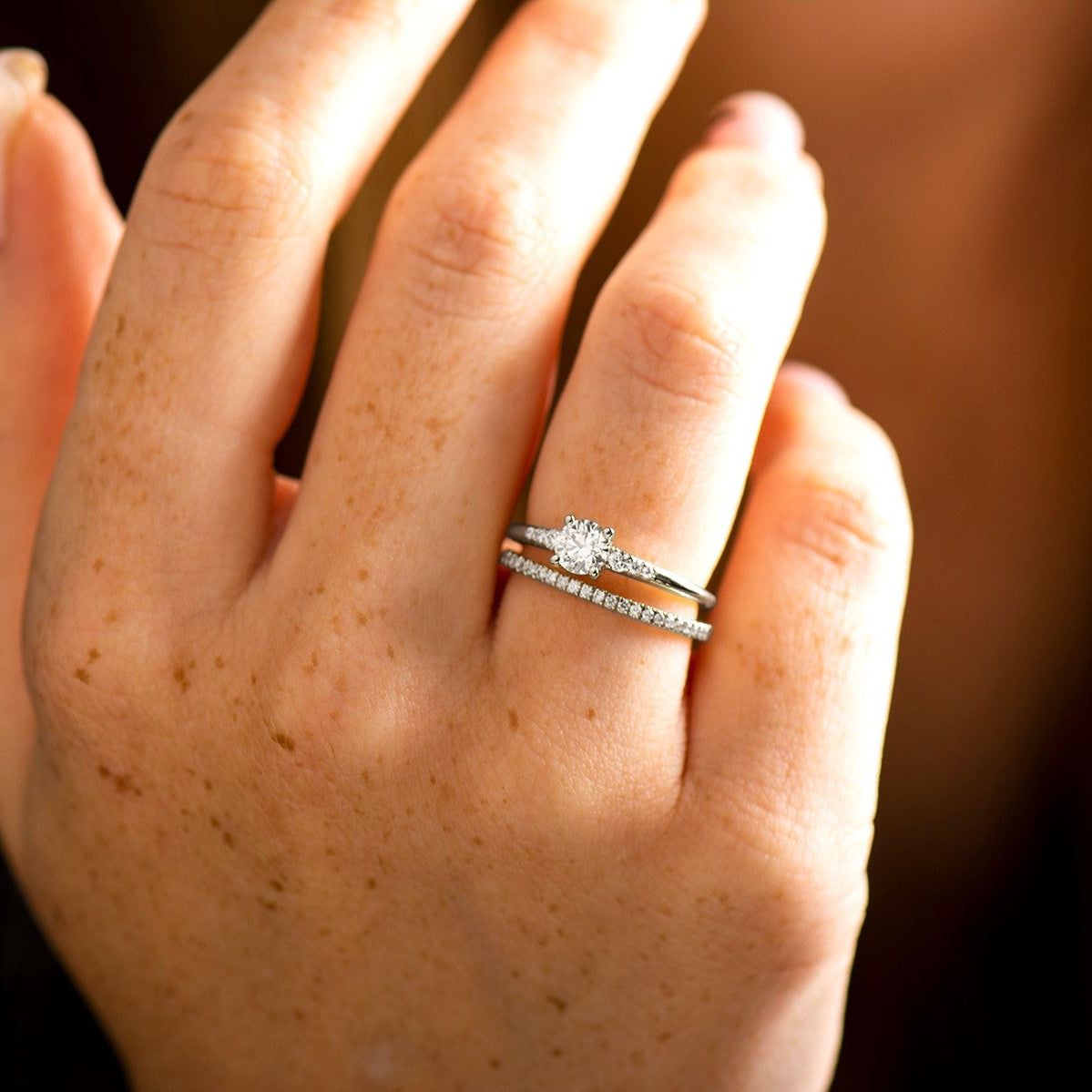 The Round Tapered Lab Diamond Engagement Ring - 14K White Gold