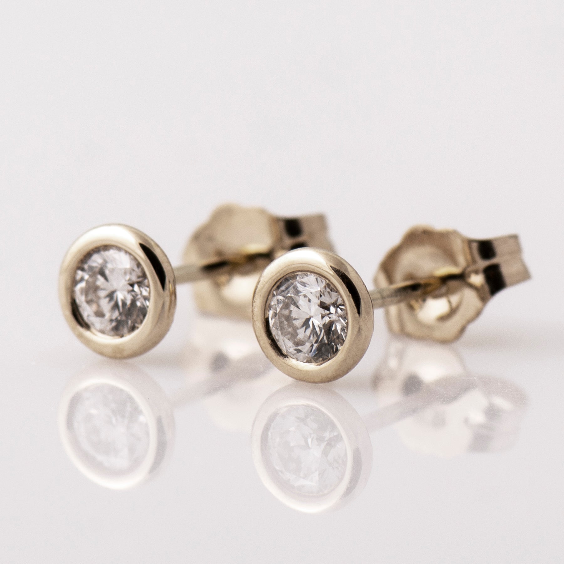 Rounded Bezel Earrings