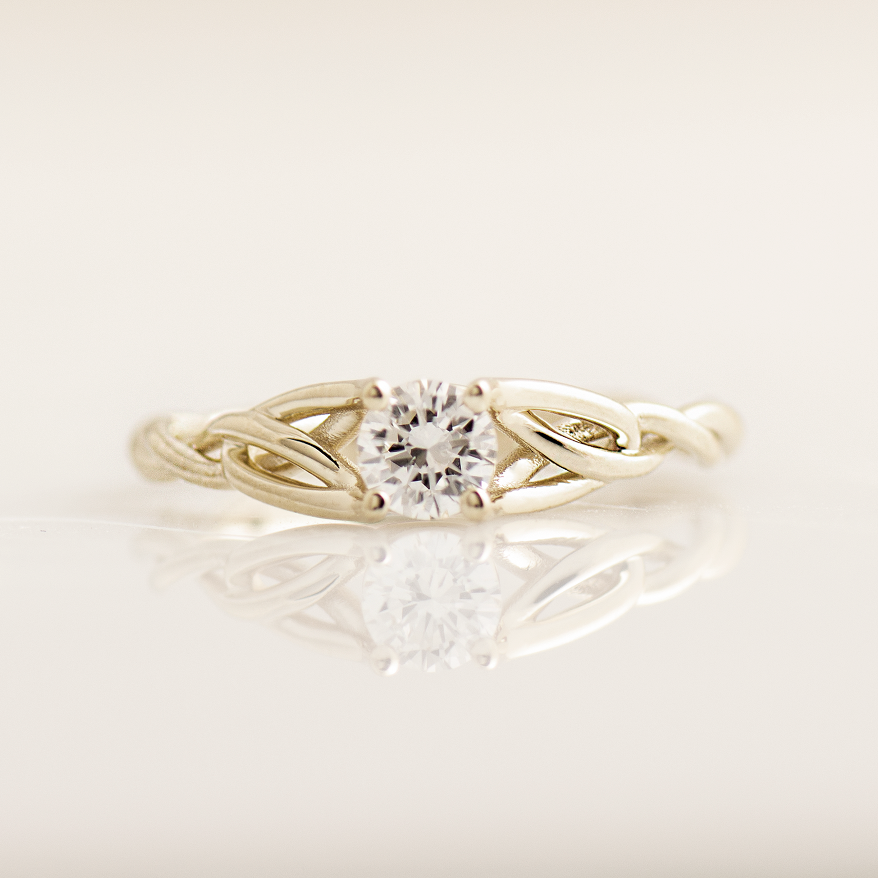 Solitaire Celtic Braided Engagement Ring