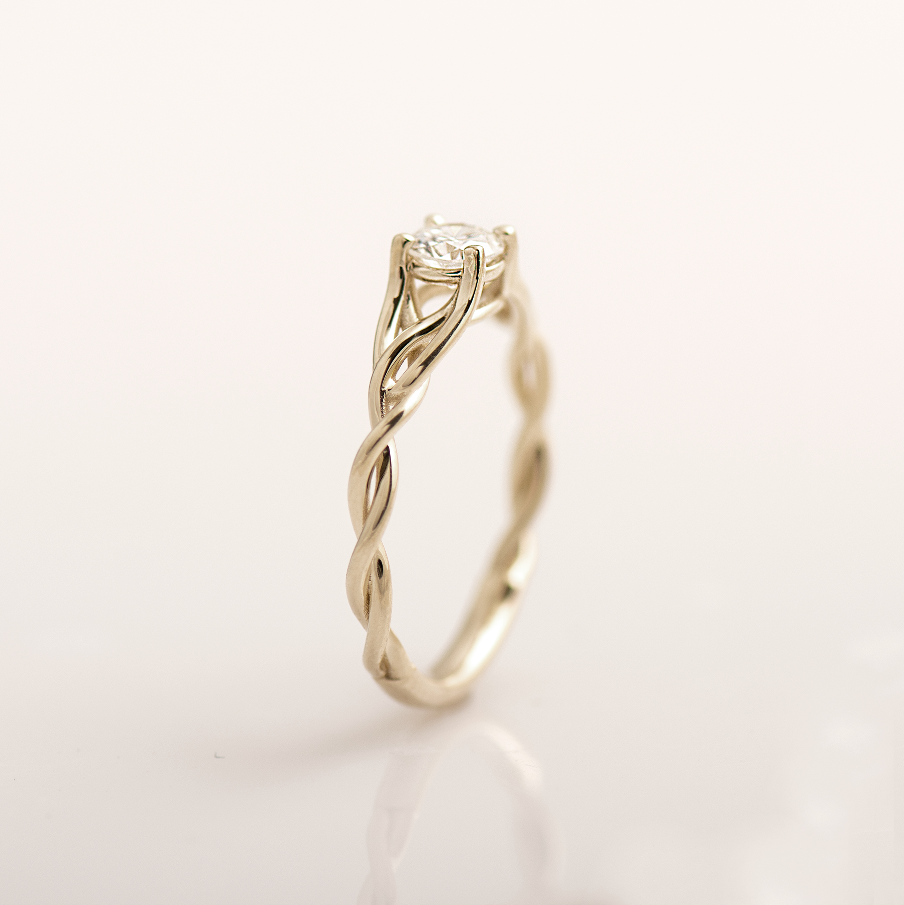 Solitaire Celtic Braided Engagement Ring