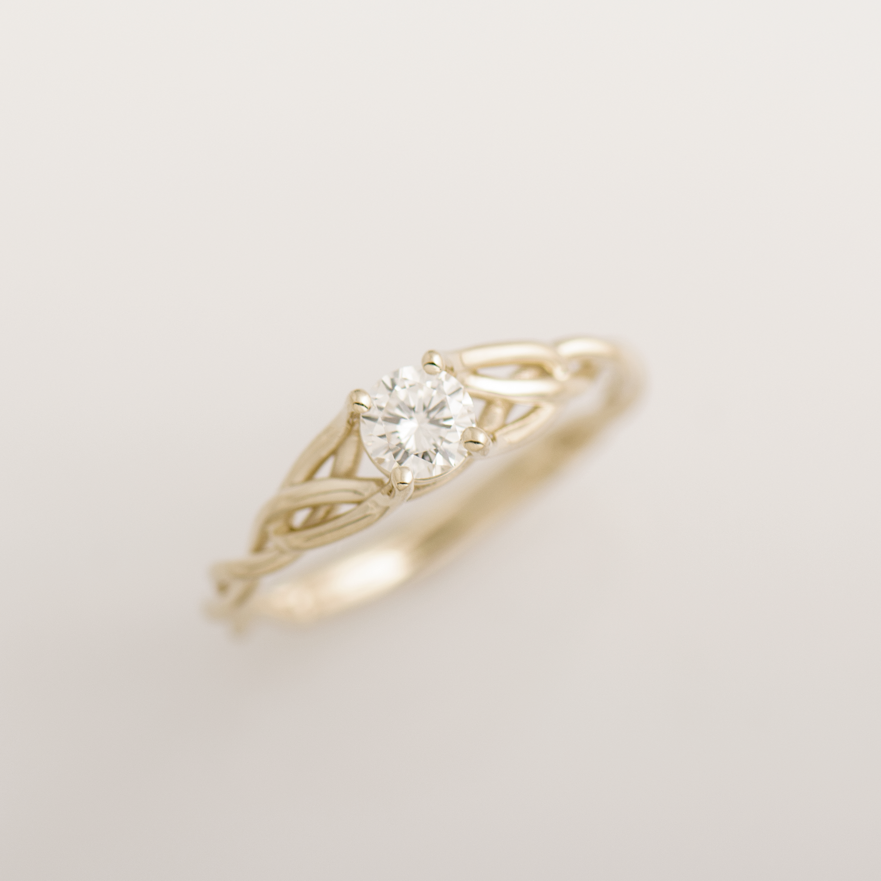 Solitaire Celtic Braided Engagement Ring