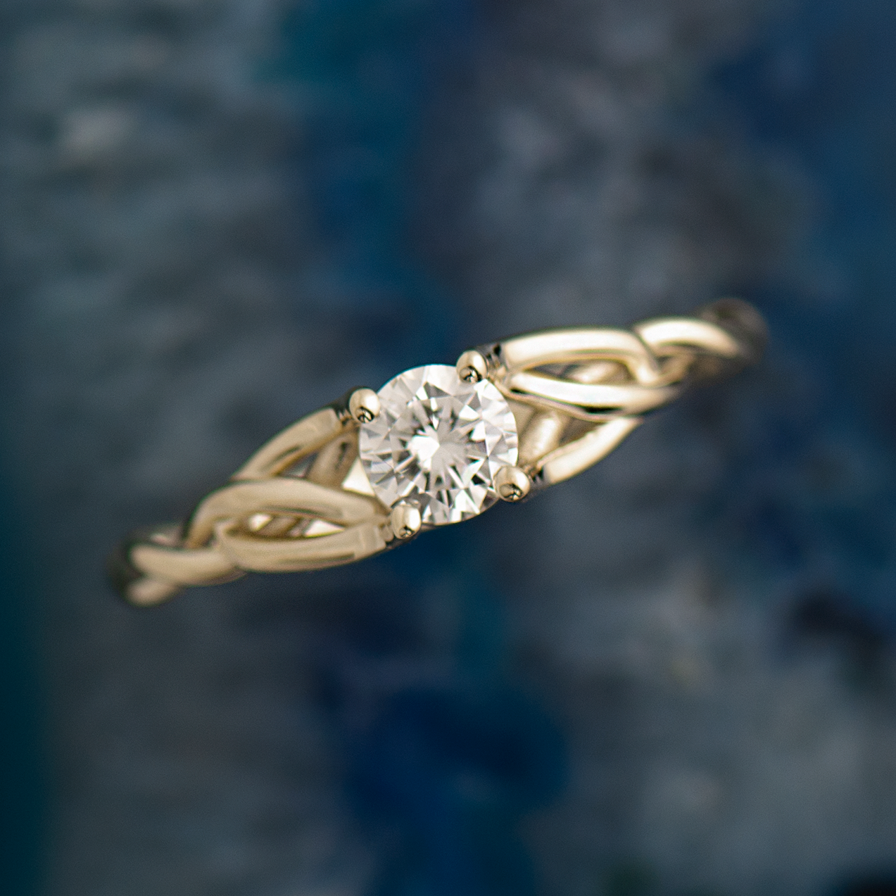 Solitaire Celtic Braided Engagement Ring