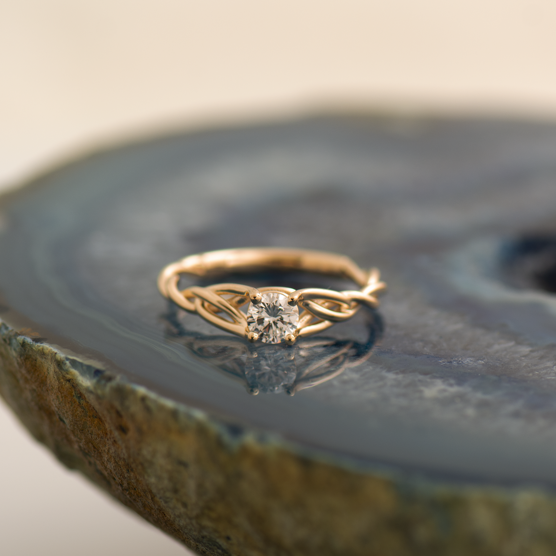 Solitaire Celtic Braided Engagement Ring