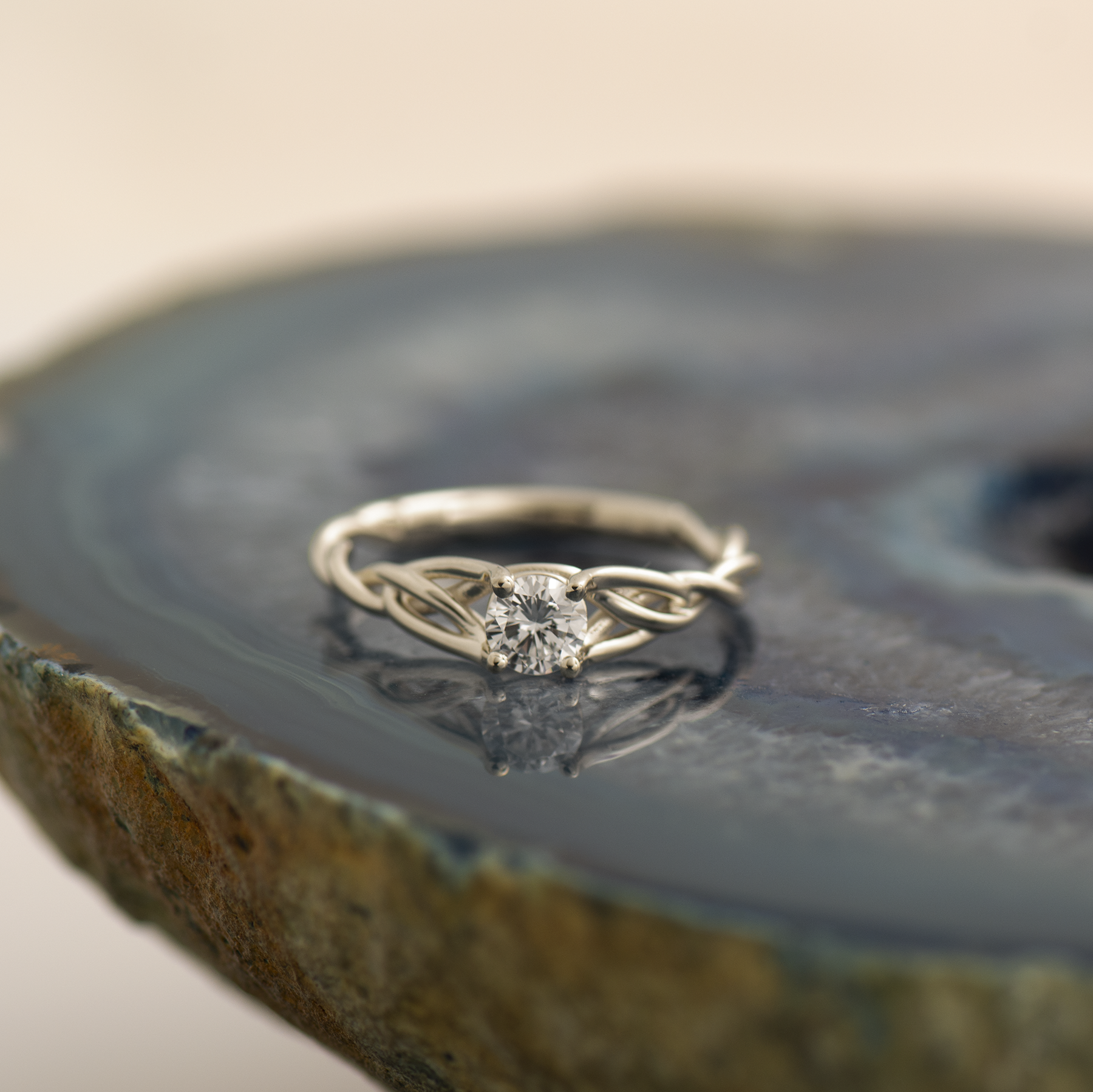 Solitaire Celtic Braided Engagement Ring