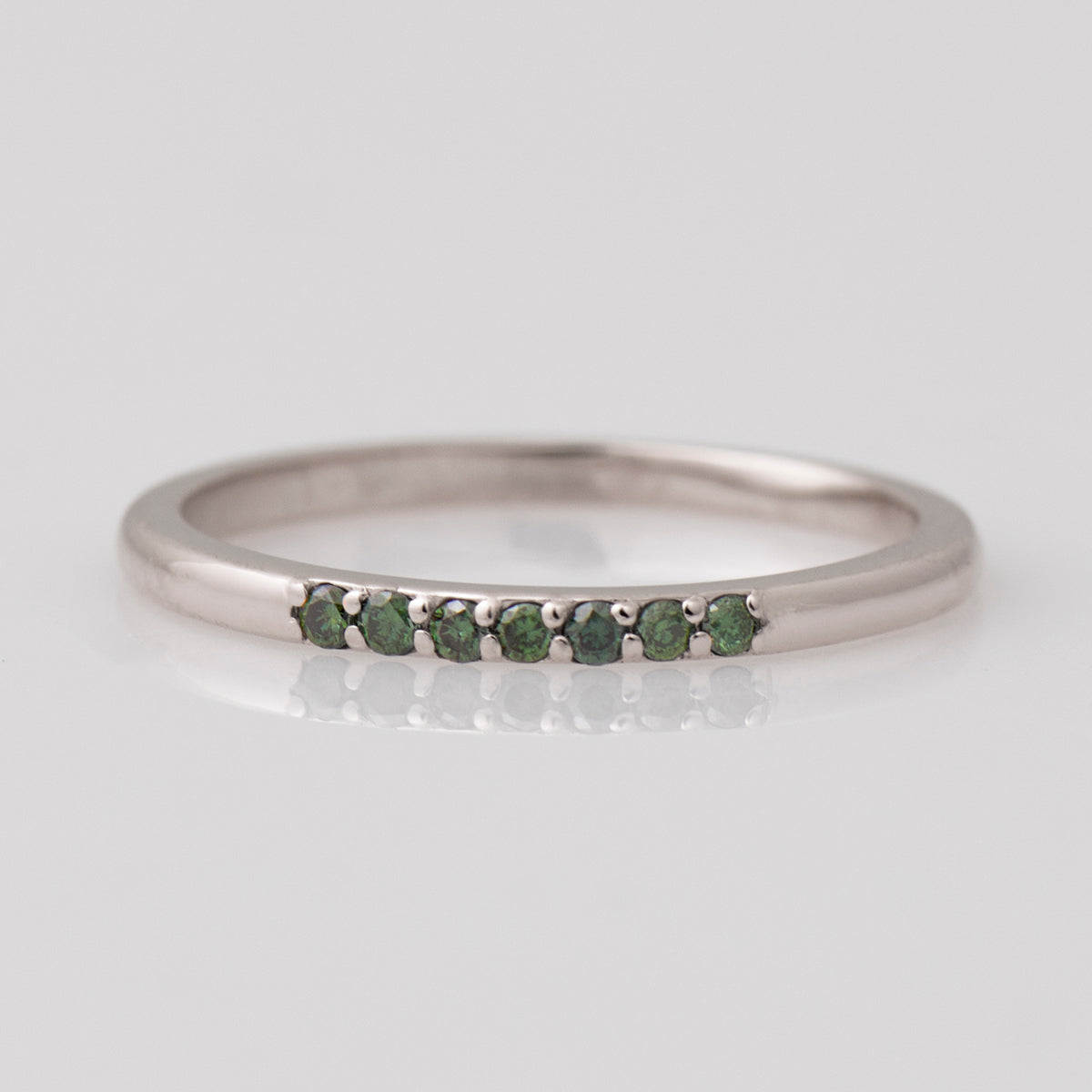 1.5 mm Green Diamonds Stack Ring