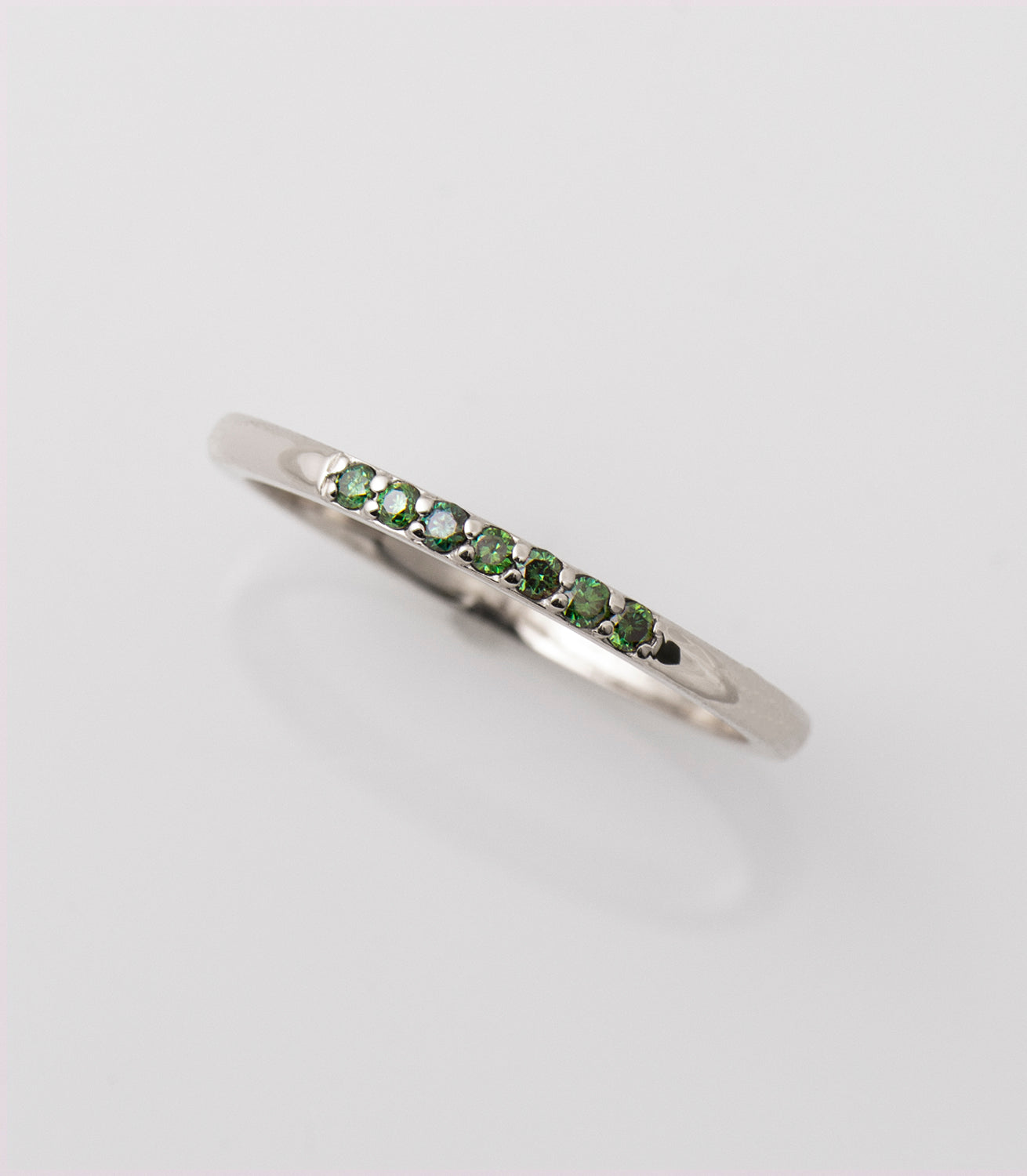 1.5 mm Green Diamonds Stack Ring