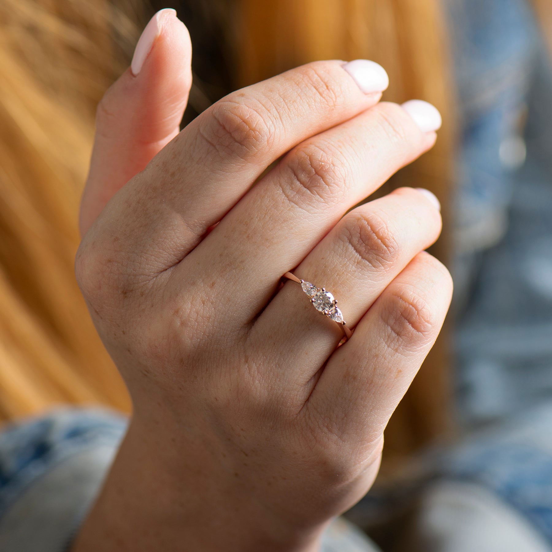 Round & pears Engagement Ring