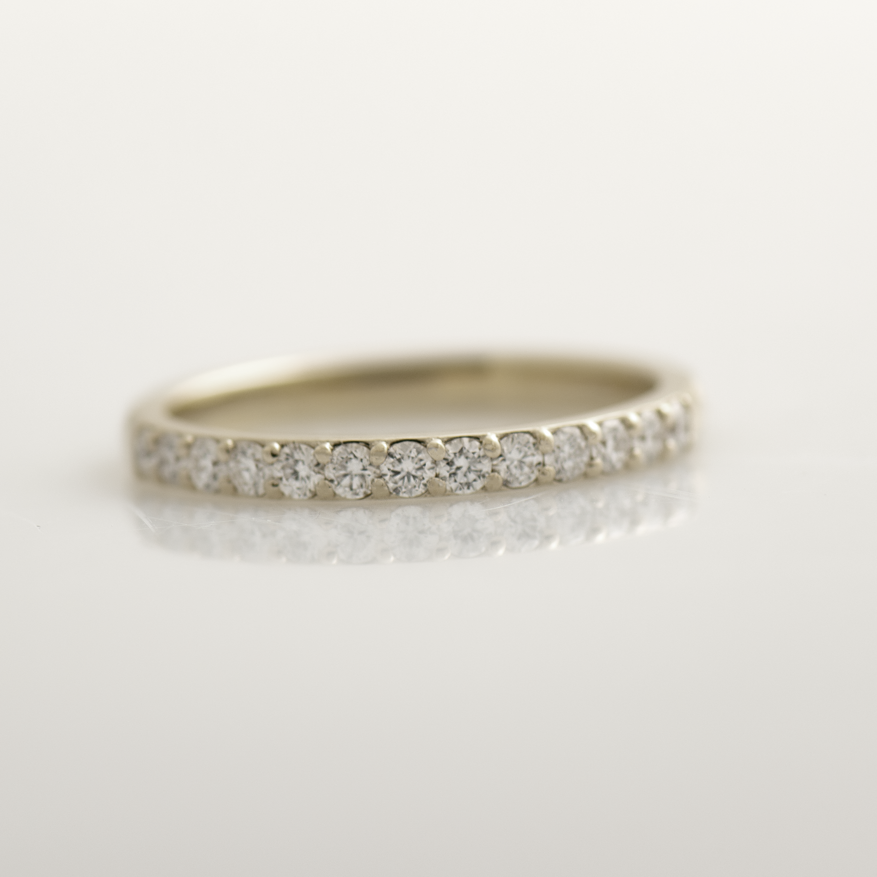 2 MM Hammered Pave Diamond Ring