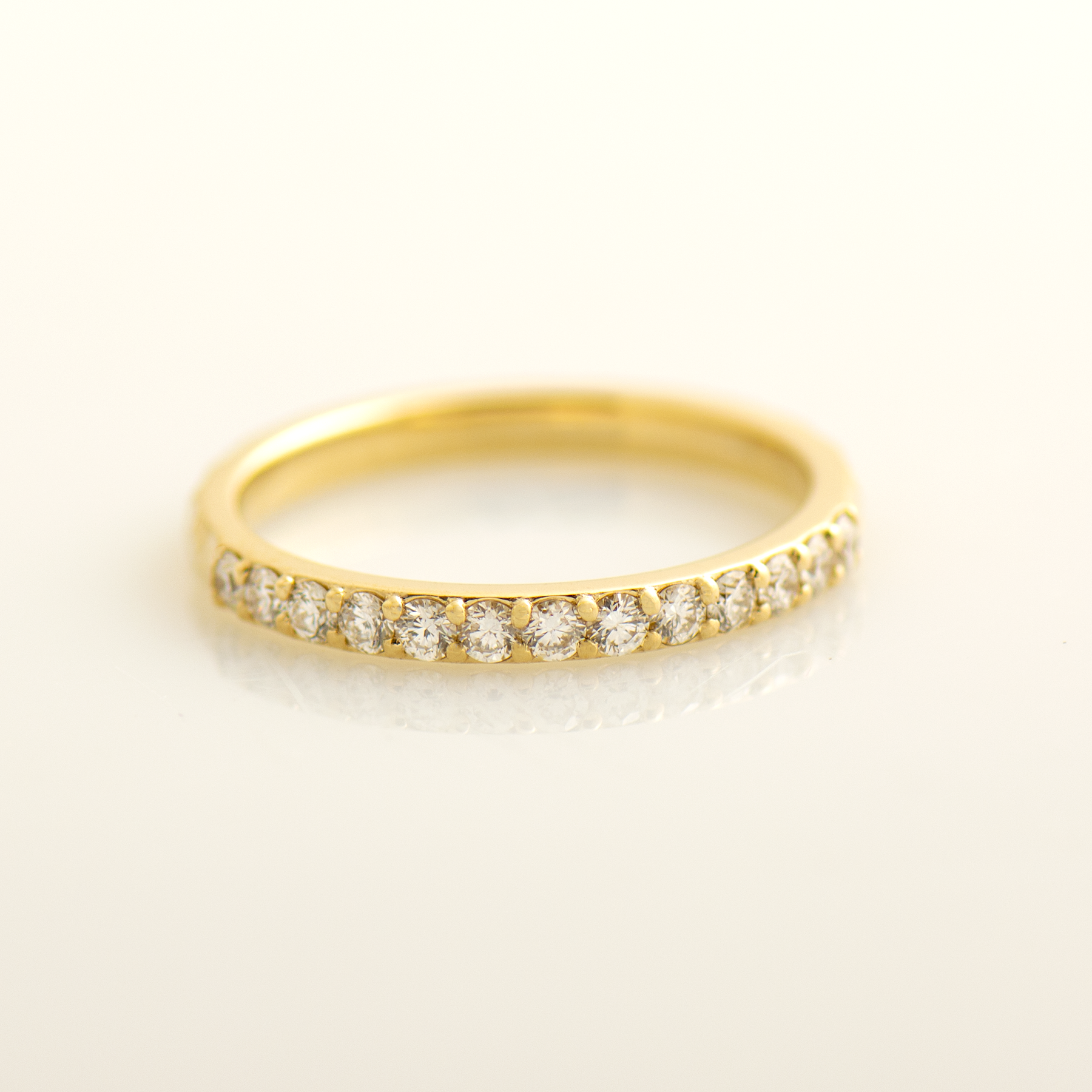 2 MM Hammered Pave Diamond Ring