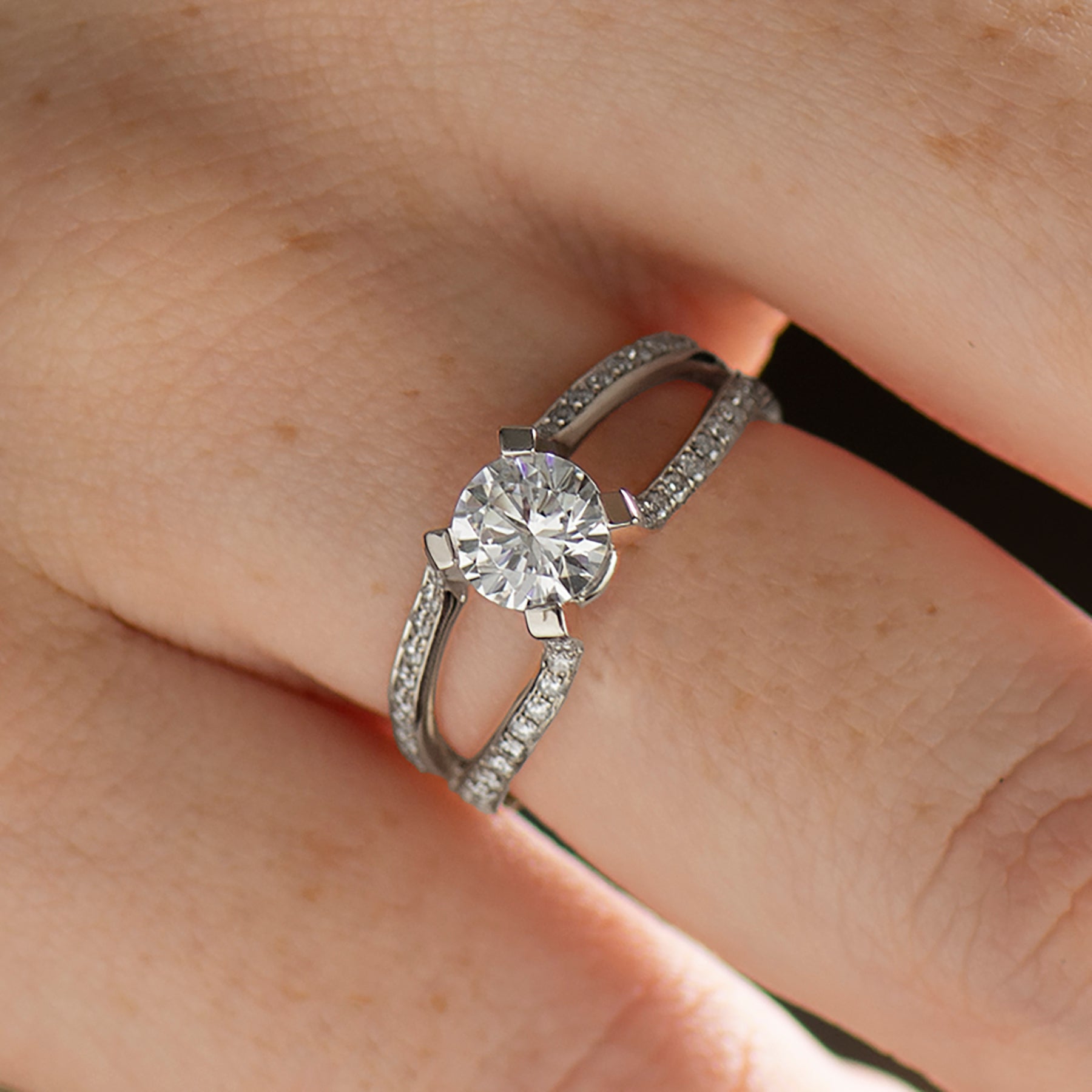 Split Shank Diamond Ring